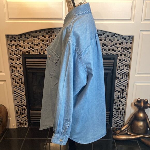 Kristen Paige Sportswear vintage 100% cotton denim look shirt, size large, GUC - Picture 4 of 9